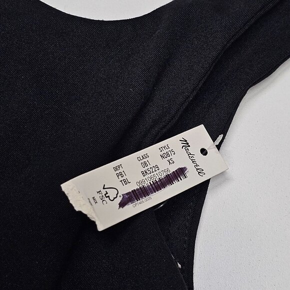 Madewell Flex Square-Neck Sports Bra Black Padded ND875 Women's Size XS NWT - Picture 5 of 12